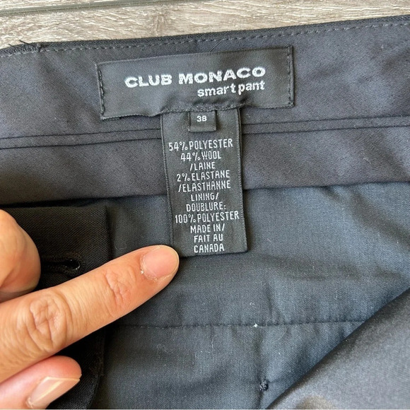 Club Monaco Wool Blend Straight Leg Trouser Smart Pants Made in Canada - Picture 8 of 13